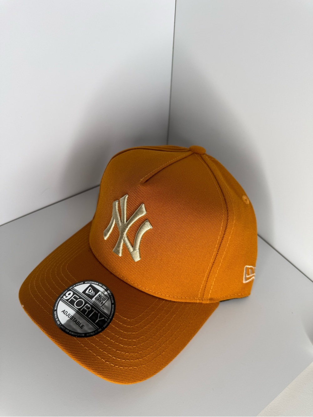 New Era orange New York Yankees cap with cream logo